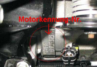 Appearance of the KIA engine number