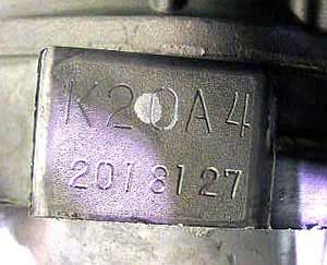 Honda Engine number location