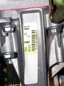 Location of the gearbox number ALFA ROMEO 6-speed gearbox