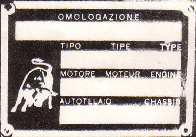 Lamborghini Espada Type Plate Composition and appearance