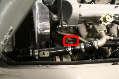 Location of the engine number Aston Martin