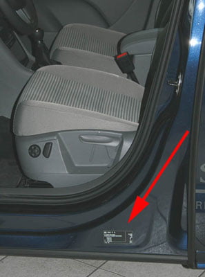 Seat Alhambra Factory Plate Locations