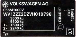 Truck Volkswagen LT 2 Factory Plate Composition (old version)