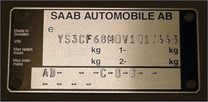 Saab Factory Plate