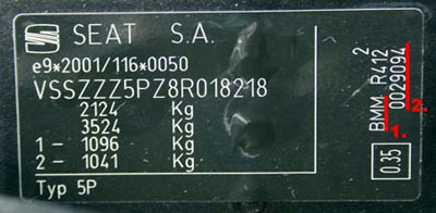 Seat Altea Factory Plate