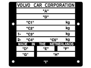 Volvo Factory Plate Entries