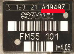 Saab gearbox number