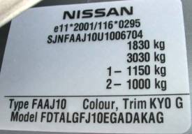 Nissan Qashqai factory plate Form and appearance