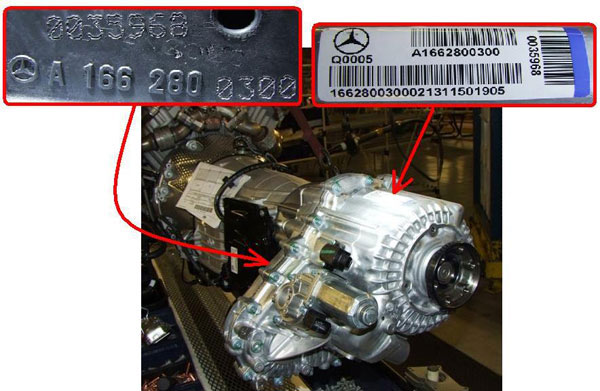 Mercedes Benz gearbox number